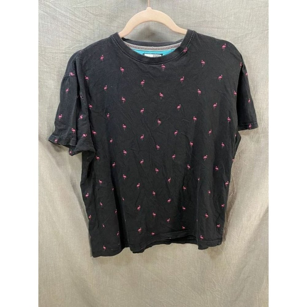 Ping Pong Pro Shirt Women Medium Black Flamingos Short Sleeve Pullover Ladies.